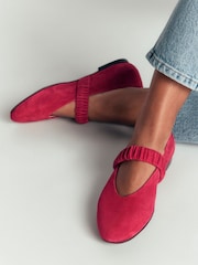 Boden Red Camilla Ruched Ballet Flats - Image 1 of 5