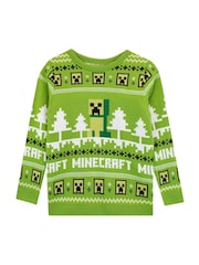 Character Green Minecraft Christmas Jumper - Image 1 of 2