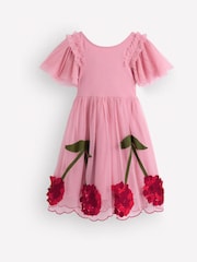Boden Pink Short Sleeve Logo Tulle Dress - Image 1 of 3