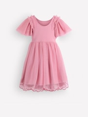 Boden Pink Short Sleeve Logo Tulle Dress - Image 2 of 3