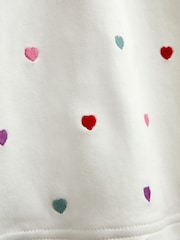 JoJo Maman Bébé Cream Heart Embroidered Oversized Collar Top - Image 4 of 4
