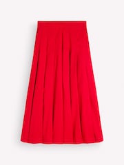 Boden Red Aya cotton sateen Midi Skirt - Image 5 of 5