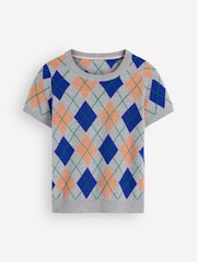 Boden Grey Elsie Cashmere Crew Neck T-Shirt - Image 1 of 1