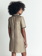 Boden Gold Bow Detail Pocket Shift Dress - Image 2 of 6