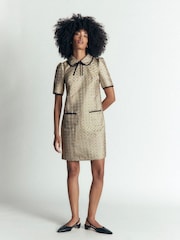 Boden Gold Bow Detail Pocket Shift Dress - Image 5 of 6