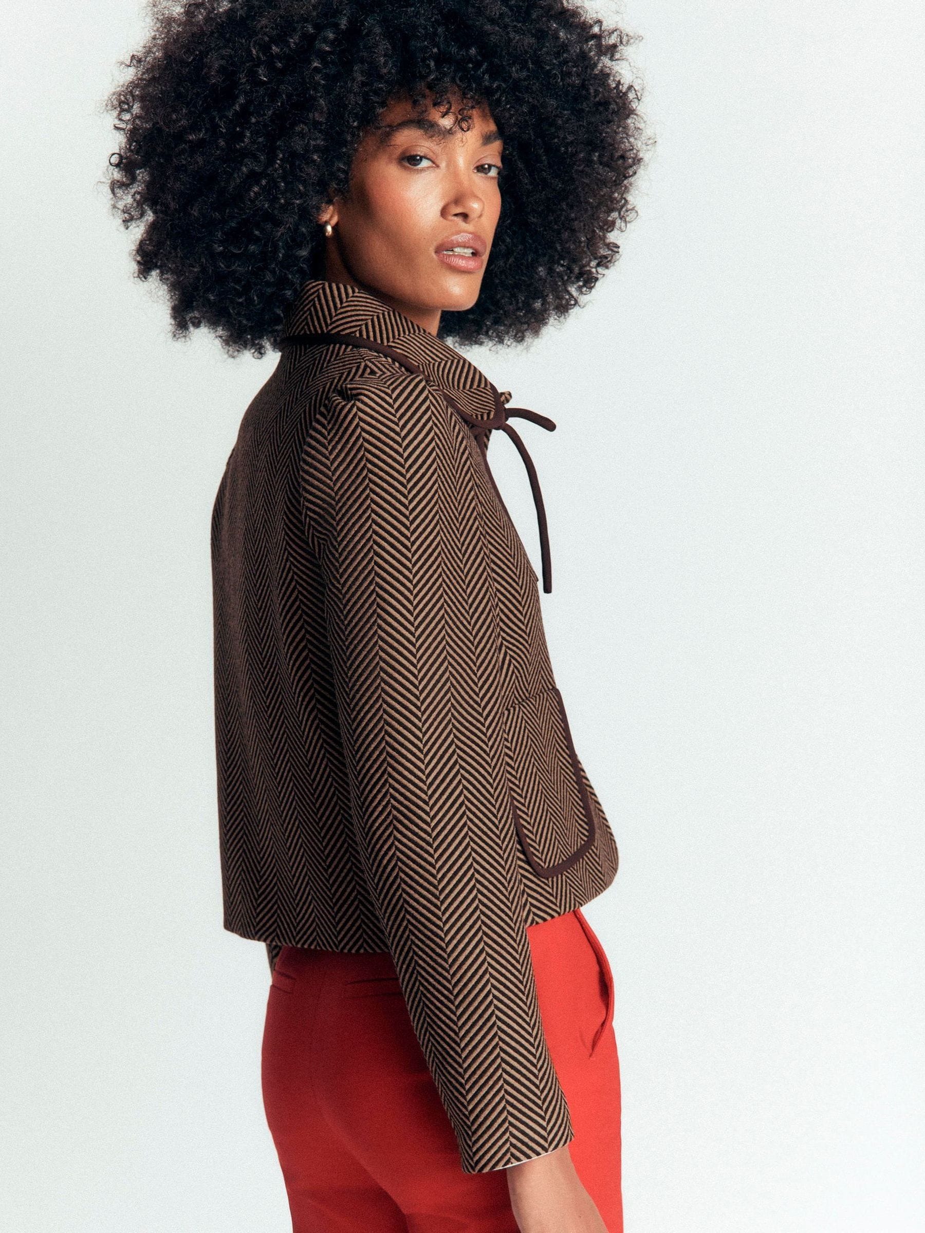 Buy Boden Brown Branscombe Wool Bow Jacket from Next USA