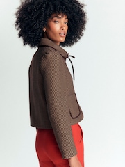 Boden Brown Branscombe Wool Bow Jacket - Image 2 of 5