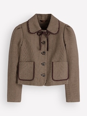 Boden Brown Branscombe Wool Bow Jacket - Image 5 of 5
