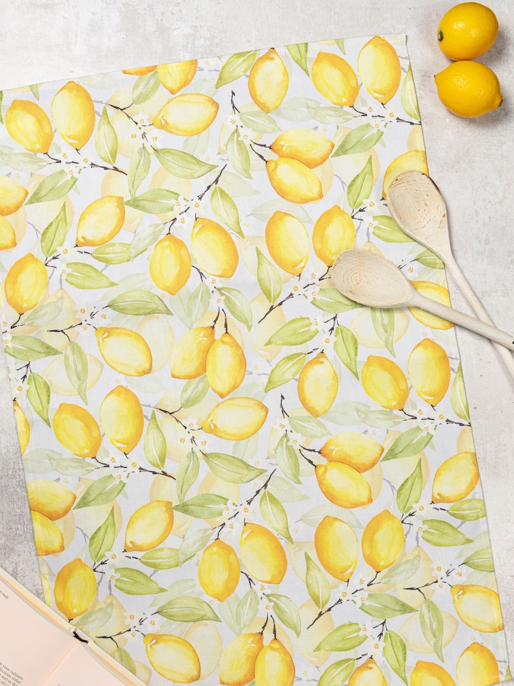 Avalon Home Yellow Summer Lemons Tea Towel - Image 3 of 3 Avalon Home Yellow Summer Lemons Tea Towel - Image 3 of 3