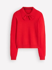 Boden Red Bow Neck Knitted Jumper - Image 6 of 7