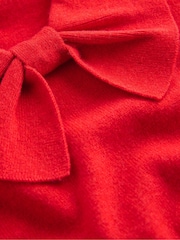 Boden Red Bow Neck Knitted Jumper - Image 7 of 7