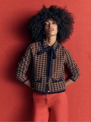 Boden Blue Elizabeth Bow Knitted Jacket - Image 5 of 6