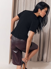 Lipsy Black Short Sleeve Button Through Top - Image 5 of 5