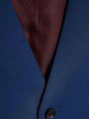 Bright Blue Signature Tollegno Wool Regular Fit Suit Waistcoat - Image 9 of 10