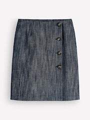 Boden Blue Evelyn Twill Button Wrap Skirt - Image 5 of 5