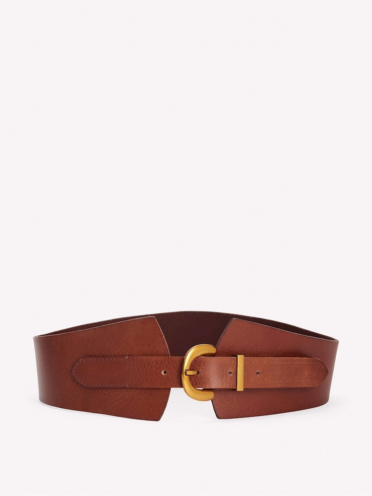 Boden Brown Leather Wide Waist Belt - Image 3 of 3 Boden Brown Leather Wide Waist Belt - Image 3 of 3
