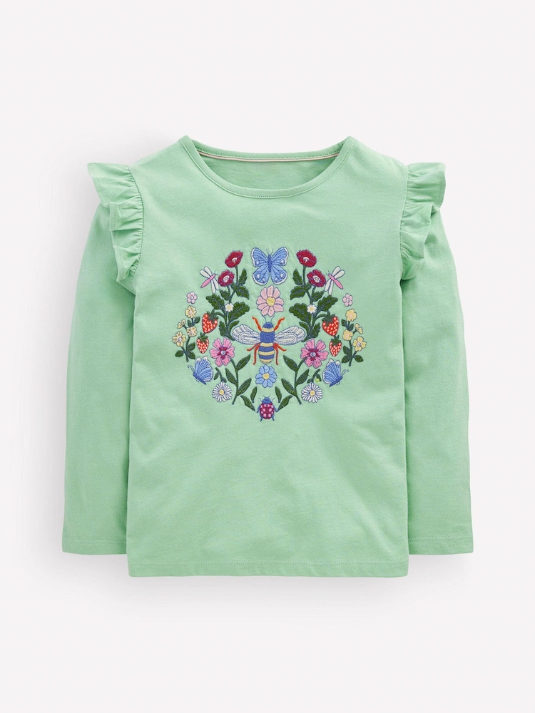 Boden Green Long Sleeve Superstitch T-Shirt - Image 1 of 3 Boden Green Long Sleeve Superstitch T-Shirt - Image 1 of 3