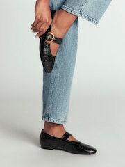 Boden Black Kylie Flat Buckle Mary Janes Shoes - Image 2 of 6