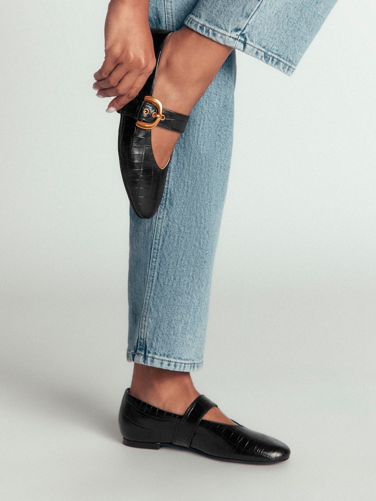 Boden Black Kylie Flat Buckle Mary Janes Shoes - Image 2 of 6 Boden Black Kylie Flat Buckle Mary Janes Shoes - Image 2 of 6