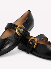 Boden Black Kylie Flat Buckle Mary Janes Shoes - Image 5 of 6