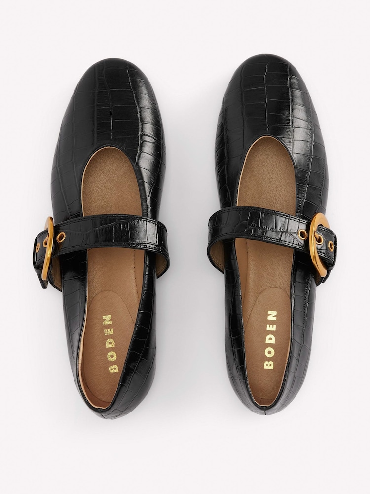 Boden Black Kylie Flat Buckle Mary Janes Shoes - Image 6 of 6 Boden Black Kylie Flat Buckle Mary Janes Shoes - Image 6 of 6