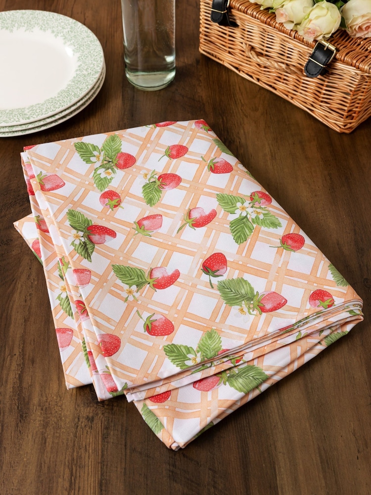 Avalon Home Red Strawberry Picnic Tablecloth - Image 6 of 6 Avalon Home Red Strawberry Picnic Tablecloth - Image 6 of 6