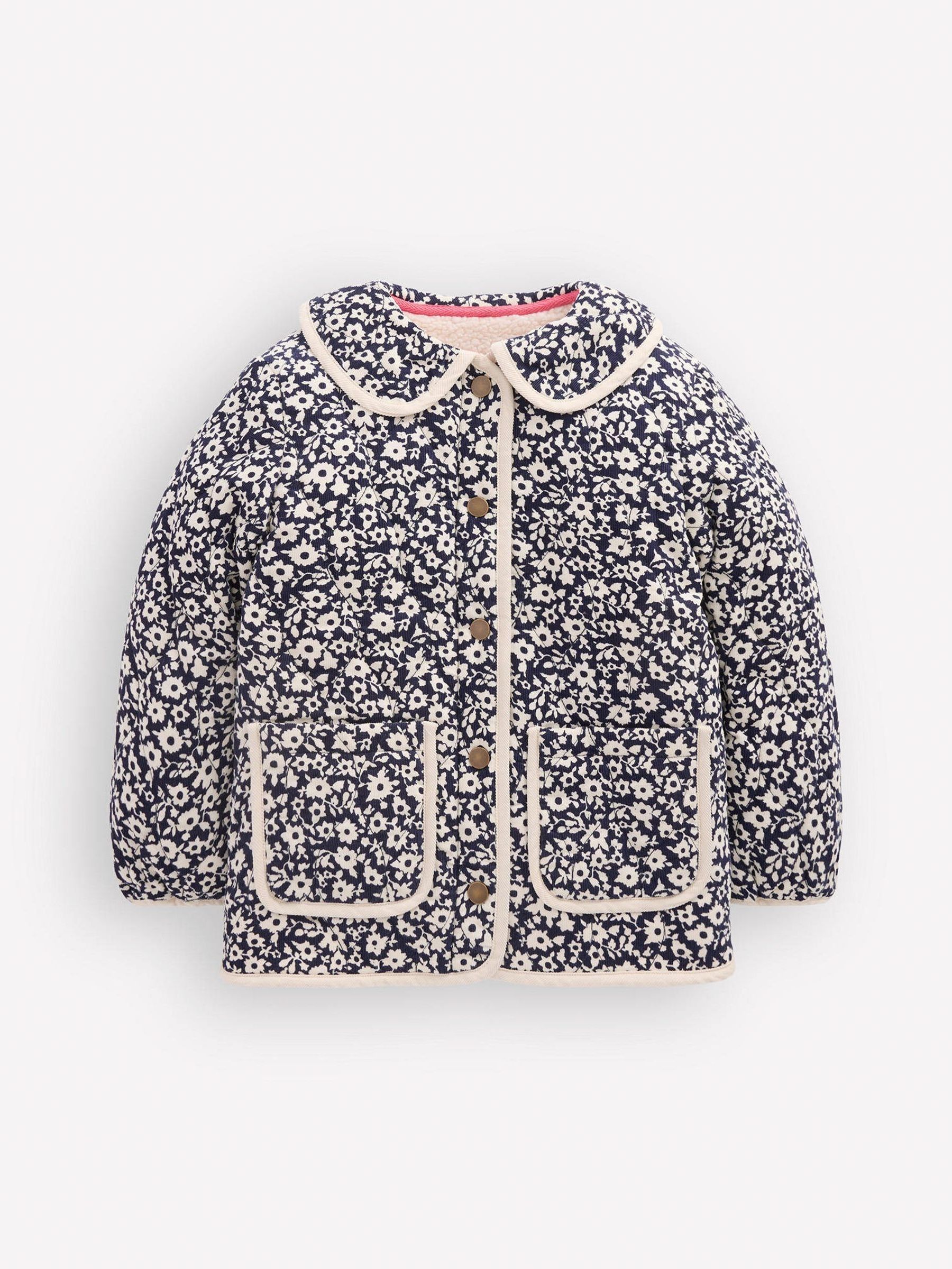 Boden Unisex Kids Blue Quilted Cord Jacket - Image 1