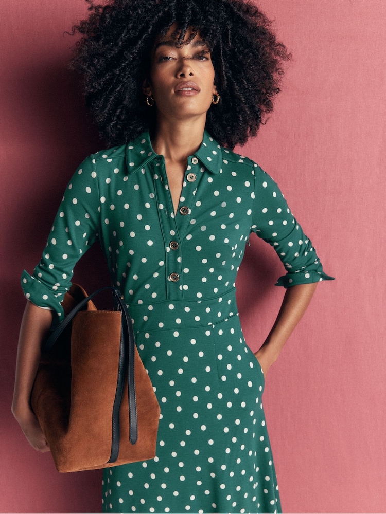 Boden Green Etta Piping Detail Ponte Dress - Image 1 of 5 Boden Green Etta Piping Detail Ponte Dress - Image 1 of 5