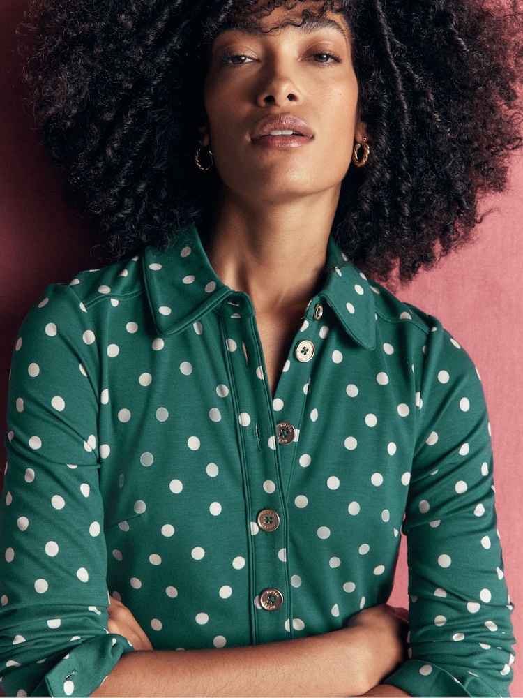Boden Green Etta Piping Detail Ponte Dress - Image 2 of 5 Boden Green Etta Piping Detail Ponte Dress - Image 2 of 5