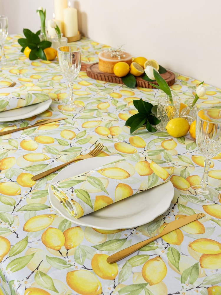 Avalon Home Yellow Summer Lemons Tablecloth - Image 1 of 6 Avalon Home Yellow Summer Lemons Tablecloth - Image 1 of 6