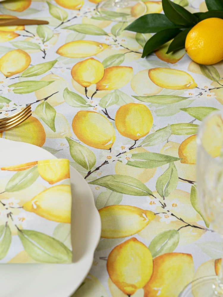 Avalon Home Yellow Summer Lemons Tablecloth - Image 2 of 6 Avalon Home Yellow Summer Lemons Tablecloth - Image 2 of 6
