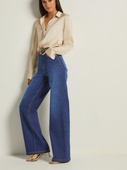 Dark Blue Hourglass Wide Leg Jeans - Image 4 of 7