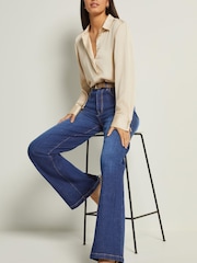 Dark Blue Hourglass Wide Leg Jeans - Image 7 of 7