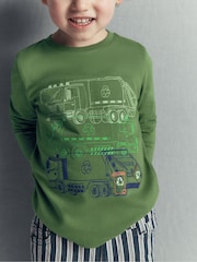 Boden Green Linear Stitch T-Shirt - Image 1 of 4