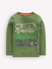 Boden Green Linear Stitch T-Shirt - Image 2 of 4