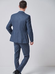 Blue Slim Fit Wool Donegal Suit: Jacket - Image 2 of 7