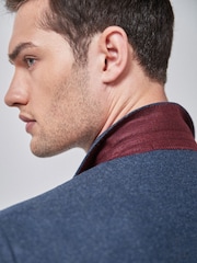 Blue Slim Fit Wool Donegal Suit: Jacket - Image 3 of 7