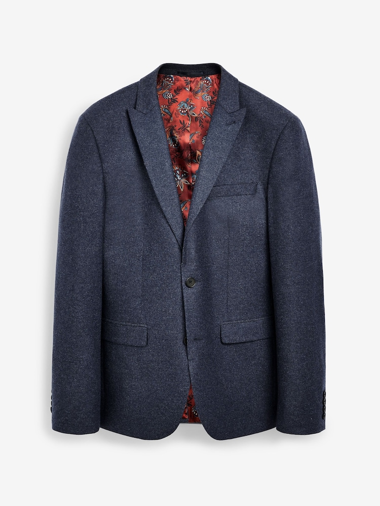 Blauw - Standaard - Slim Fit Wool Donegal Suit Jacket - Image 6 of 7