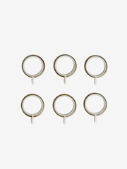 Antique Brass 10 Pack 28mm Diameter Metal Curtain Pole Rings - Image 3 of 3