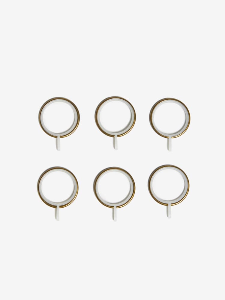 Antique Brass 10 Pack 28mm Diameter Metal Curtain Pole Rings - Image 3 of 3