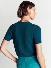Boden Blue Ria Embellished Knit T-Shirt - Image 3 of 6
