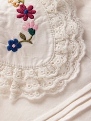 Boden Cream Broderie Collar Jersey Top - Image 3 of 3
