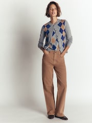 Grau - Boden Elsie Kaschmir-Strickjacke mit Rundhalsausschnitt - Bild 3 von 7