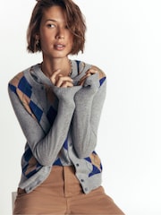 Grau - Boden Elsie Kaschmir-Strickjacke mit Rundhalsausschnitt - Bild 5 von 7