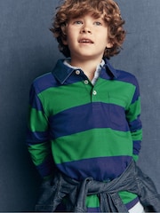 Boden Green Long Sleeve Smart Polo Shirt - Image 1 of 4