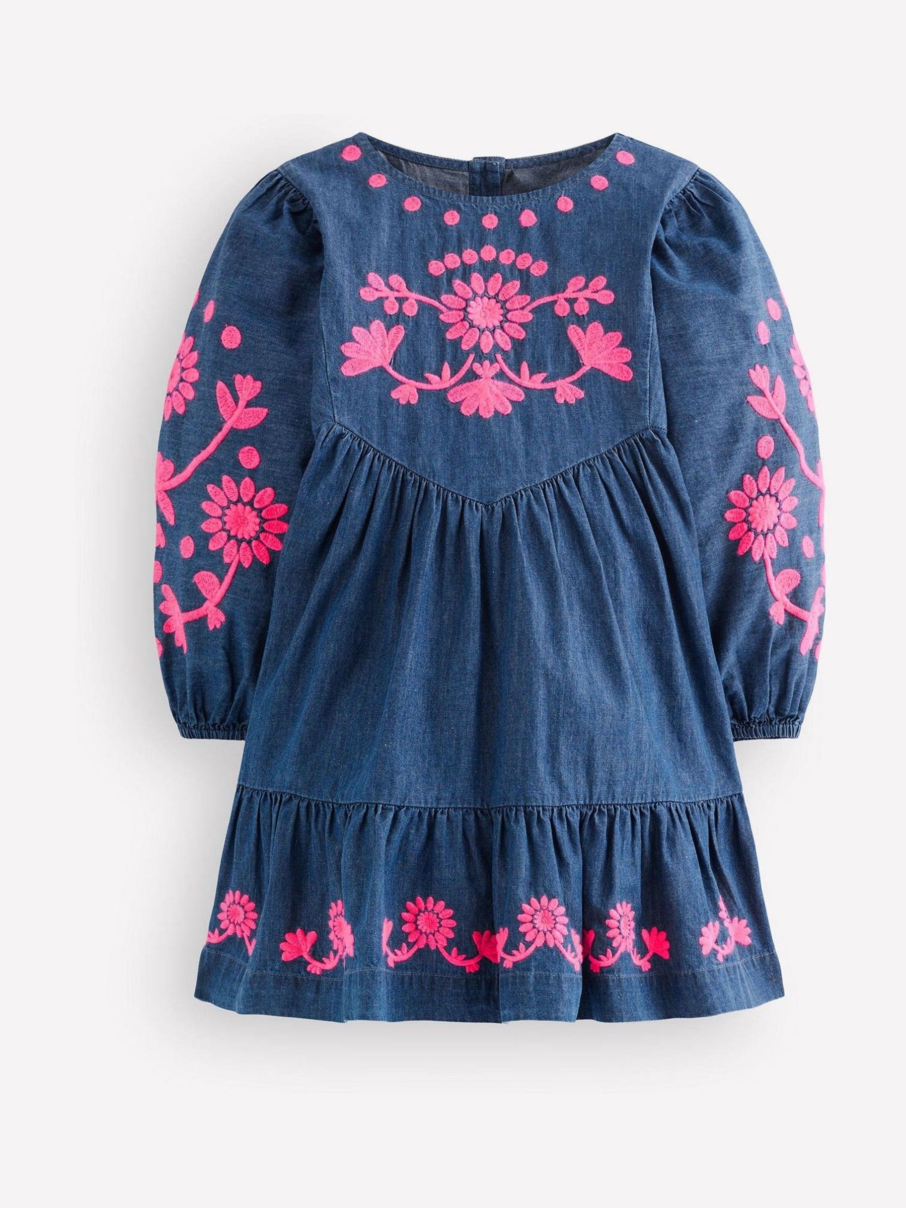 Boden Unisex Kids Blue Celia Wing Sleeve Dress - Image 1