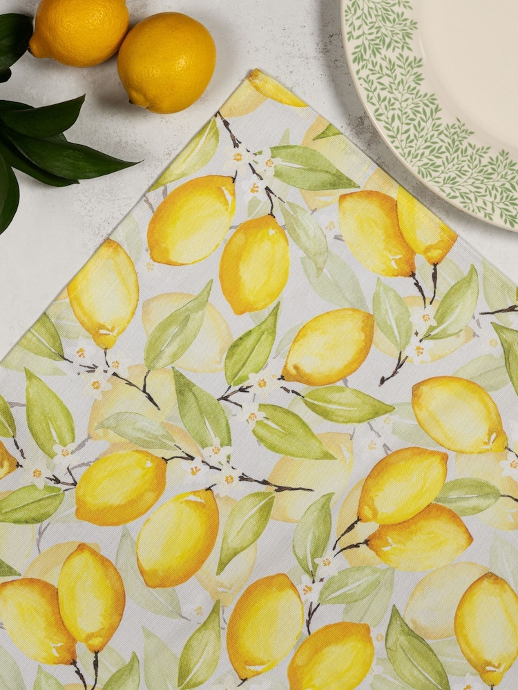 Avalon Home Set of 2 Yellow Summer Lemons Napkins - Image 6 of 6