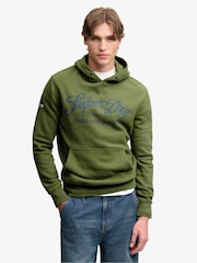 Superdry Green Vintage Script Hoodie - Image 3 of 7