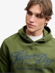 Superdry Green Vintage Script Hoodie - Image 4 of 7