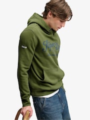 Superdry Green Vintage Script Hoodie - Image 5 of 7